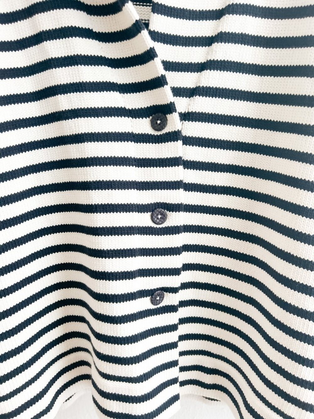 Bruno Manetti Nautical Oversized Cotton Blend Navy +‎ Cream Knit Cardigan - Picture 2 of 12